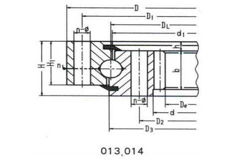 Single-row Four Point Contact Ball Type Slewing Bearing (Internal gear type)